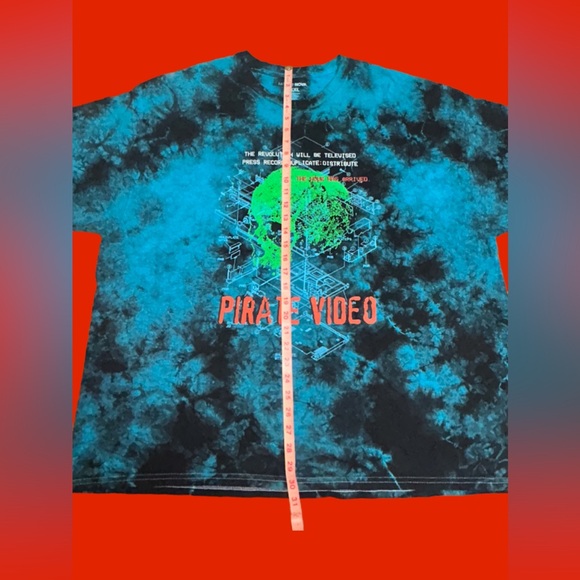New 3XL Pirate Video Tie Dye Short Sleeve Tee - Blue/Black - Picture 9 of 9